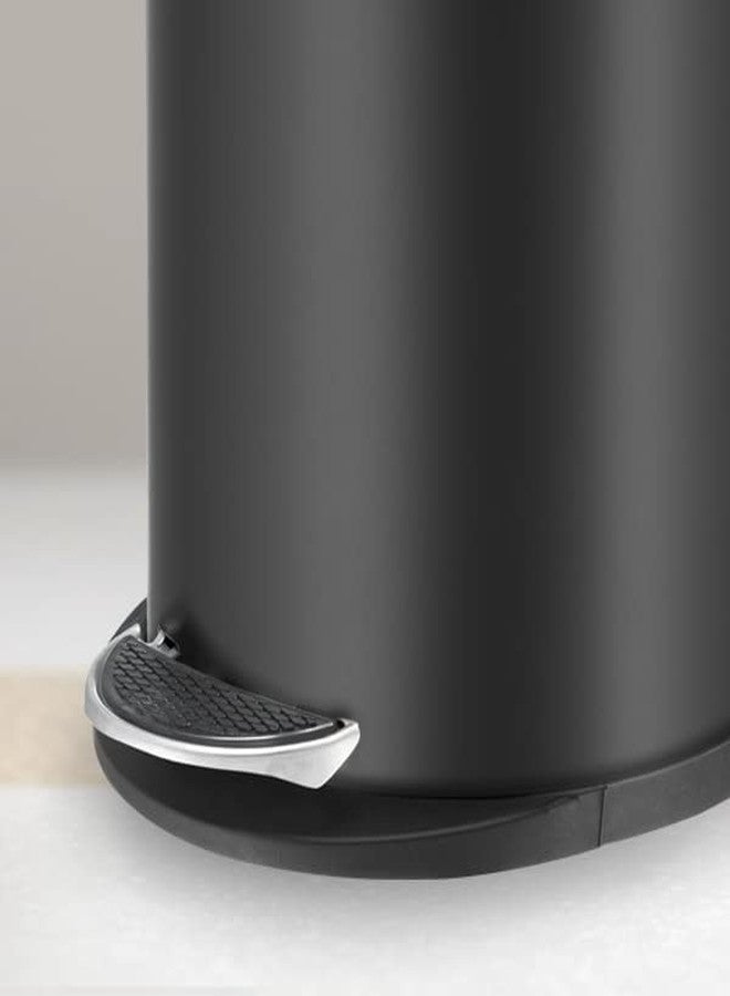 Mr. Bin Stainless Steel Dustbin | Black Pedal Bin with Plastic Bucket and Lid | SS 202 8" x 13" Garbage Bin | Step On Trash Can | Round Shape Dustbin for Home, Bathroom, Kitchen & Office | 7 Liter | - Image 4